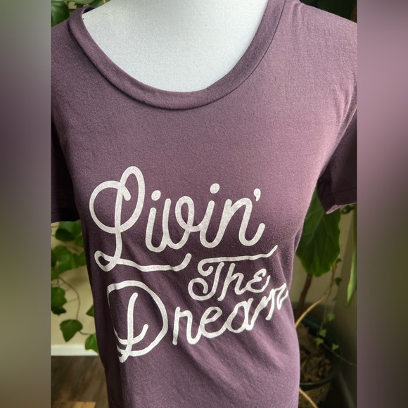 AUGUST INK Purple Livin’ The Dream Graphic Loose Fit Tee | small - Picture 2 of 7